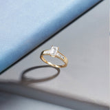 Emerald Solitaire Diamond Ring, 14K Gold Vermeil, 1 ct Lab Grown Diamond-1