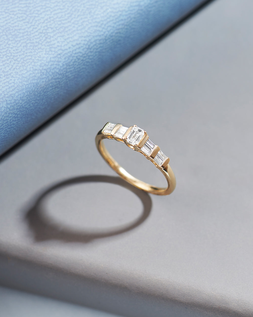 Clear Baguette Diamond Ring, 14K Gold Vermeil, 1/3 ct Lab Grown Diamond-5