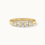Clear Baguette Diamond Ring, 14K Gold Vermeil, 1/3 ct Lab Grown Diamond-3