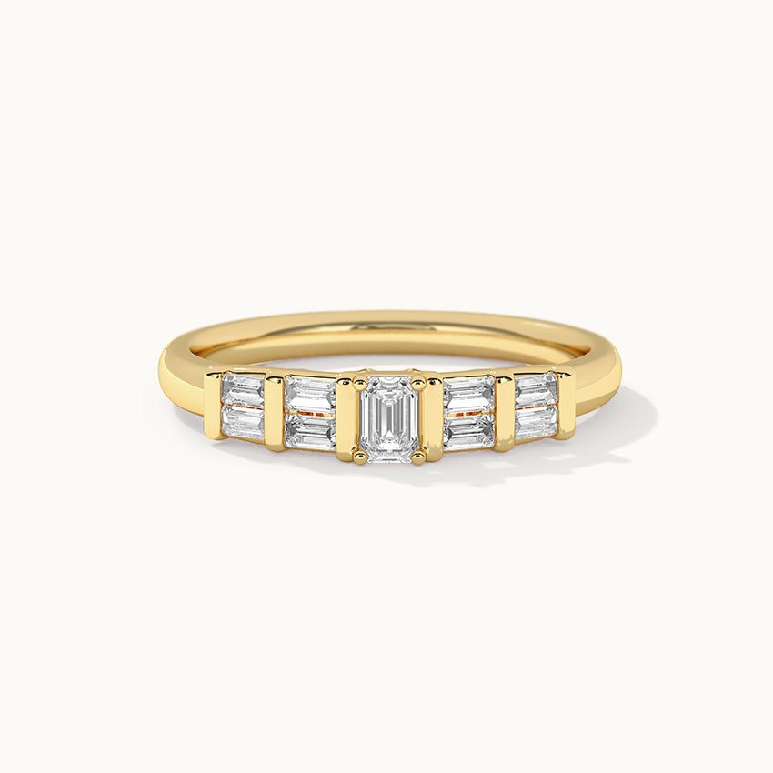 Clear Baguette Diamond Ring, 14K Gold Vermeil, 1/3 ct Lab Grown Diamond-3