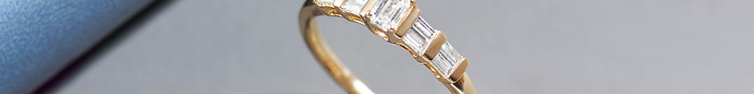 Clear Baguette Diamond Ring, 14K Gold Vermeil, 1/3 ct Lab Grown Diamond-1