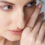 Clear Baguette Diamond Ring, 14K Gold Vermeil, 1/3 ct Lab Grown Diamond-2