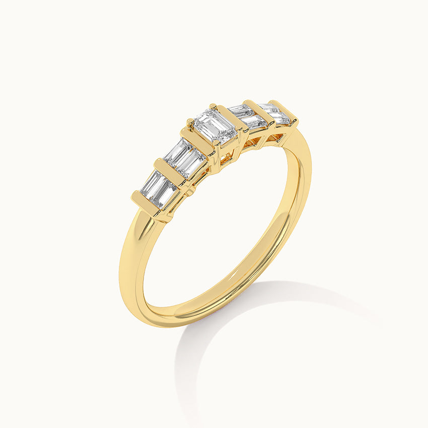 Clear Baguette Diamond Ring, 14K Gold Vermeil, 1/3 ct Lab Grown Diamond-7