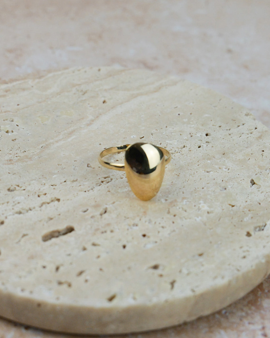 Gold Pebble Ring, 10K Solid Gold-4