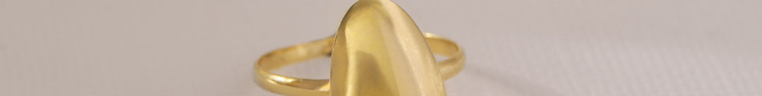 Gold Pebble Ring, 10K Solid Gold-1