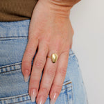 Gold Pebble Ring, 10K Solid Gold-2