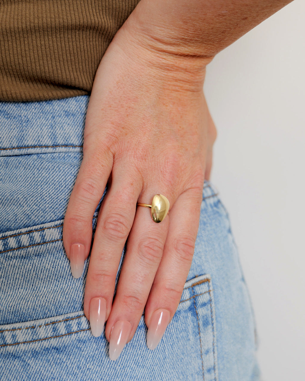 Gold Pebble Ring