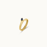 Gold Blue Stone Ring, 10K Solid Gold-3
