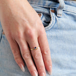 Gold Blue Stone Ring, 10K Solid Gold-2