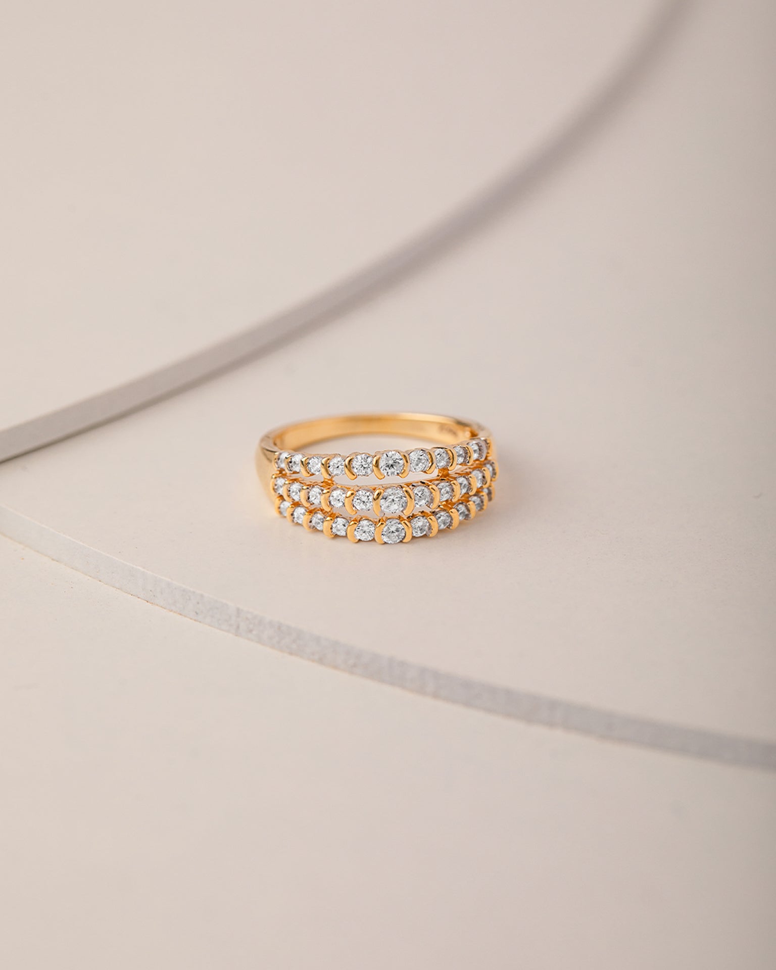 Stunning Three Row Diamond Ring