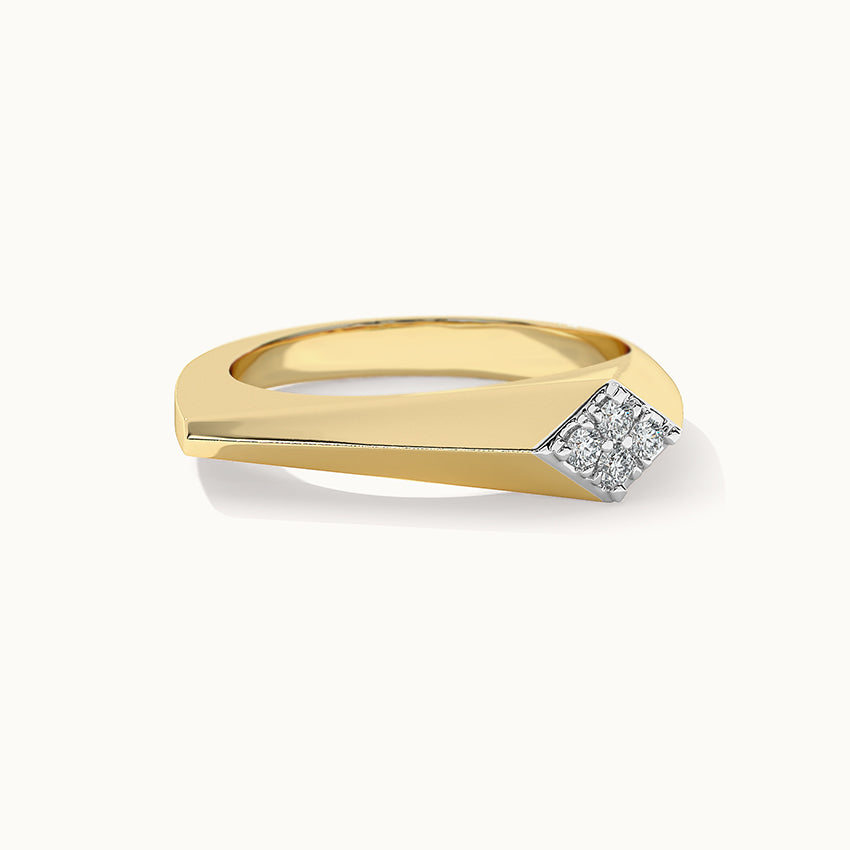 Comet Diamond Band, 14K Solid Gold, 1/20 ct Lab Grown Diamond-2