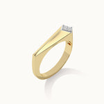 Comet Diamond Band, 14K Solid Gold, 1/20 ct Lab Grown Diamond-4