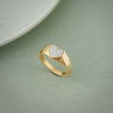 Heart Signet Ring, 14K Solid Gold, 1/5 ct Lab Grown Diamond-5