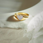 Heart Signet Ring, 14K Gold Vermeil, 1/5 ct Lab Grown Diamond-6