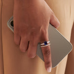 Created Sapphire & Diamond Ring, Sterling Silver, 1/4 ct Lab Grown Diamond-2