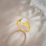 Created Opal Signet Ring, 14K Gold Vermeil-1