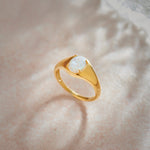 Created Opal Signet Ring, 14K Gold Vermeil-6