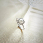 Classic Cushion Pearl Diamond Ring, 14K Solid Gold, 1/3 ct Lab Grown Diamond-6
