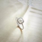 Classic Cushion Pearl Diamond Ring, Sterling Silver, 1/3 ct Lab Grown Diamond-6