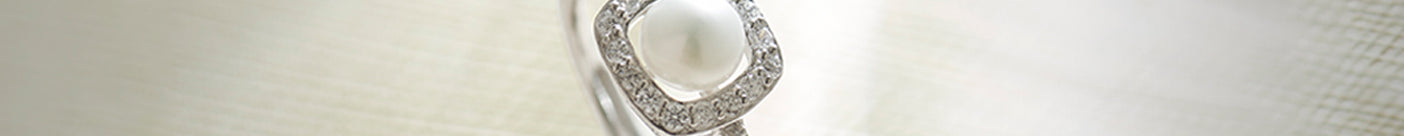 Classic Cushion Pearl Diamond Ring, Sterling Silver, 1/3 ct Lab Grown Diamond-1