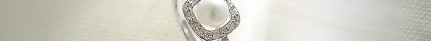 Classic Cushion Pearl Diamond Ring, Sterling Silver, 1/3 ct Lab Grown Diamond-1