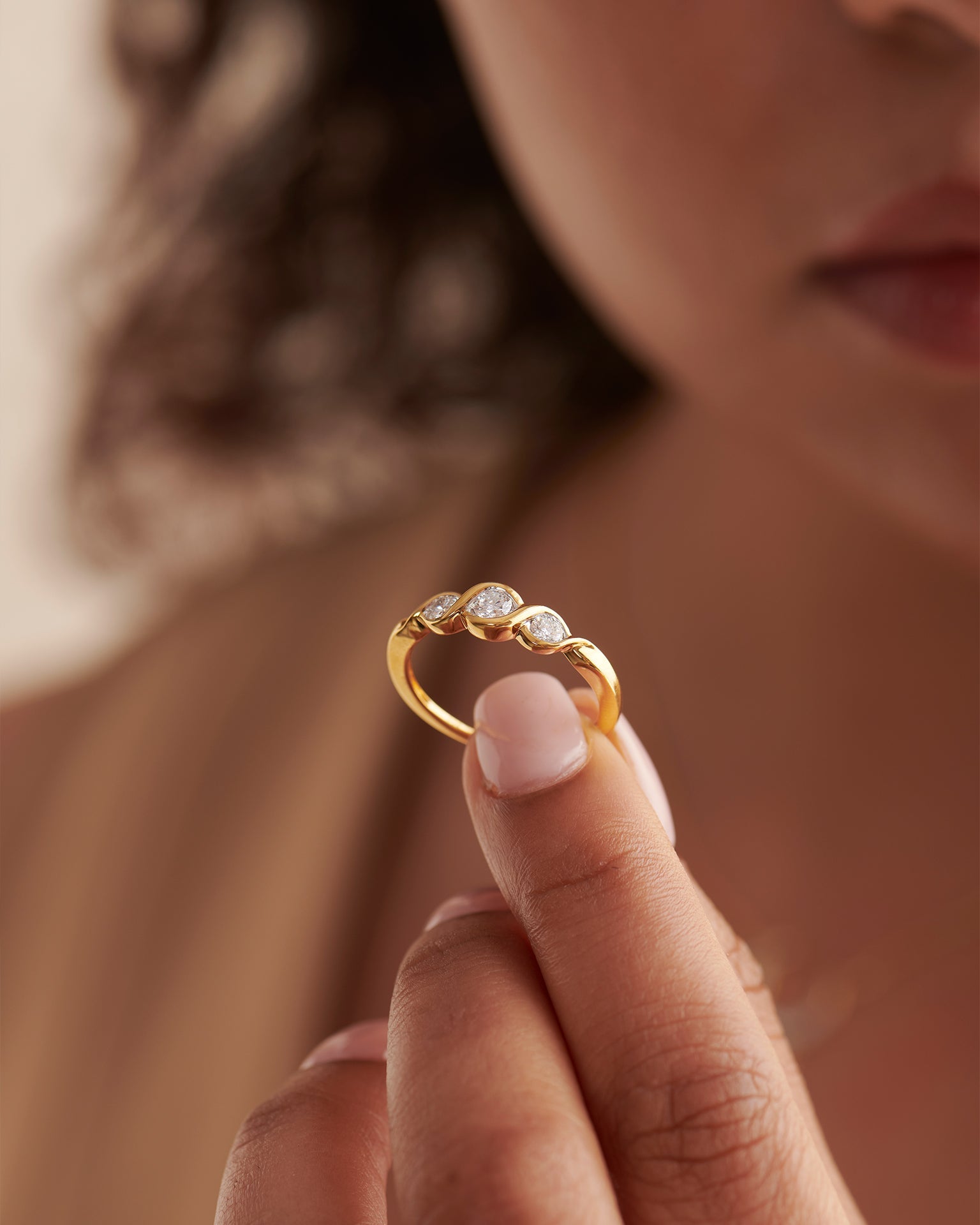 Entwine Stacker Ring, 14K Solid Gold, 1/3 ct Lab Grown Diamond-2