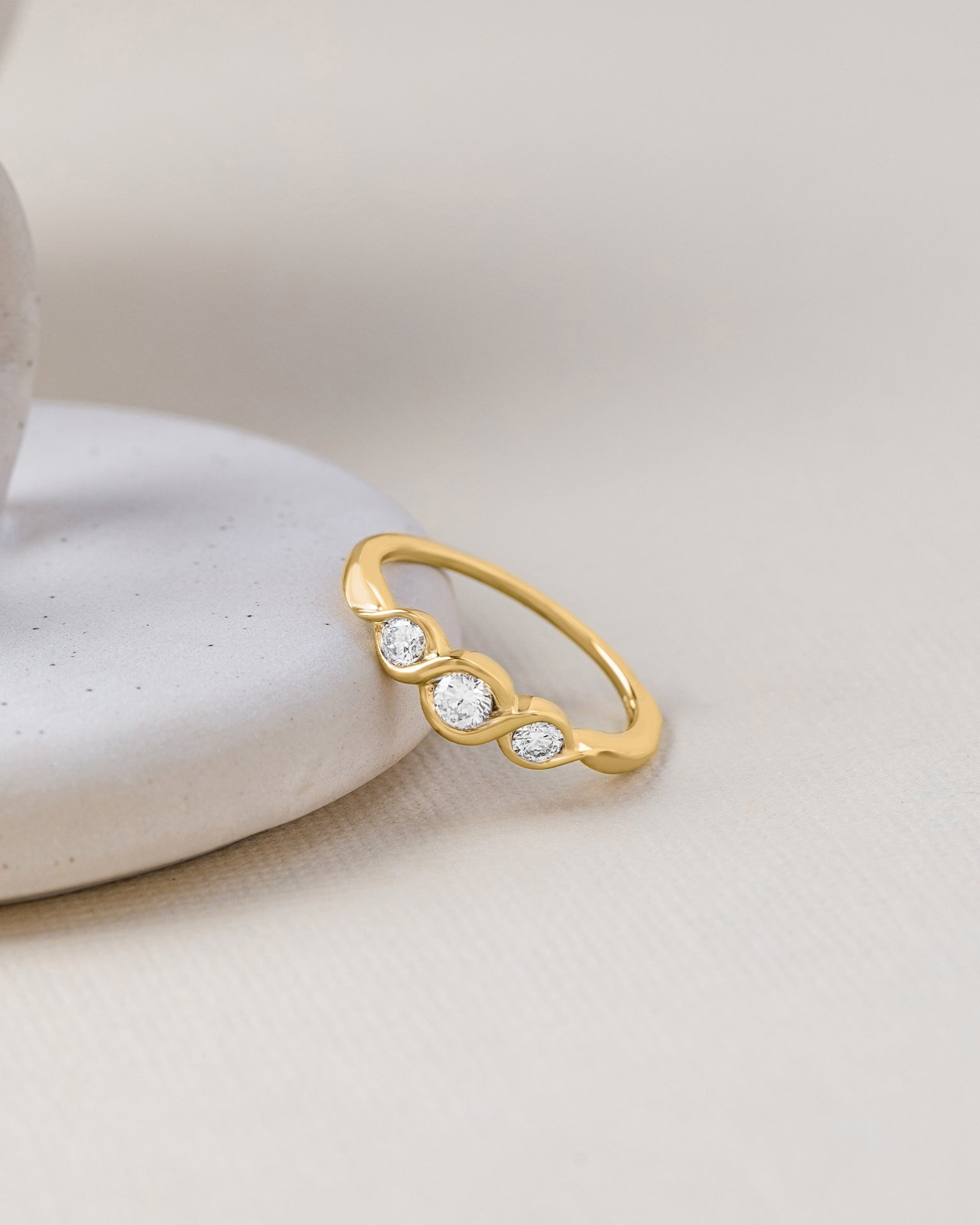 Entwine Stacker Ring, 14K Solid Gold, 1/3 ct Lab Grown Diamond-5