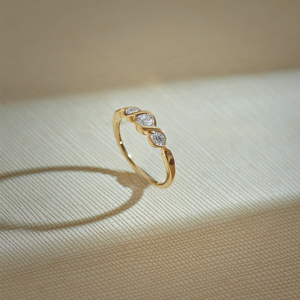 Entwine Stacker Ring, 14K Solid Gold, 1/3 ct Lab Grown Diamond-1