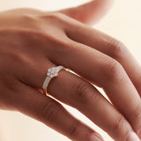Floral Cluster Ring, 14K Solid Gold, 1/2 ct Lab Grown Diamond-2
