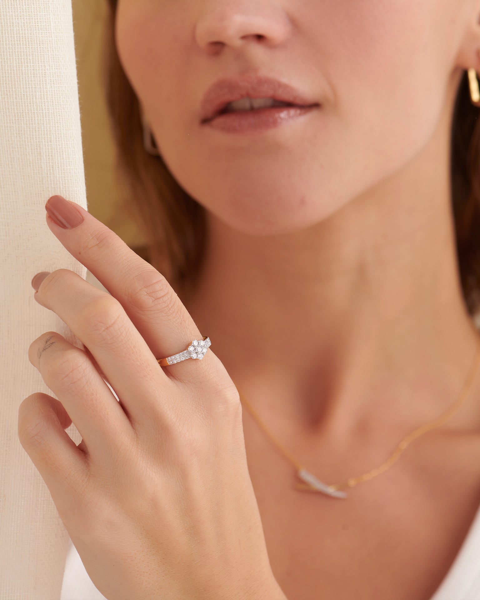 Round Stylish Rings Ring|14K Gold Vermeil Lab Grown Diamond