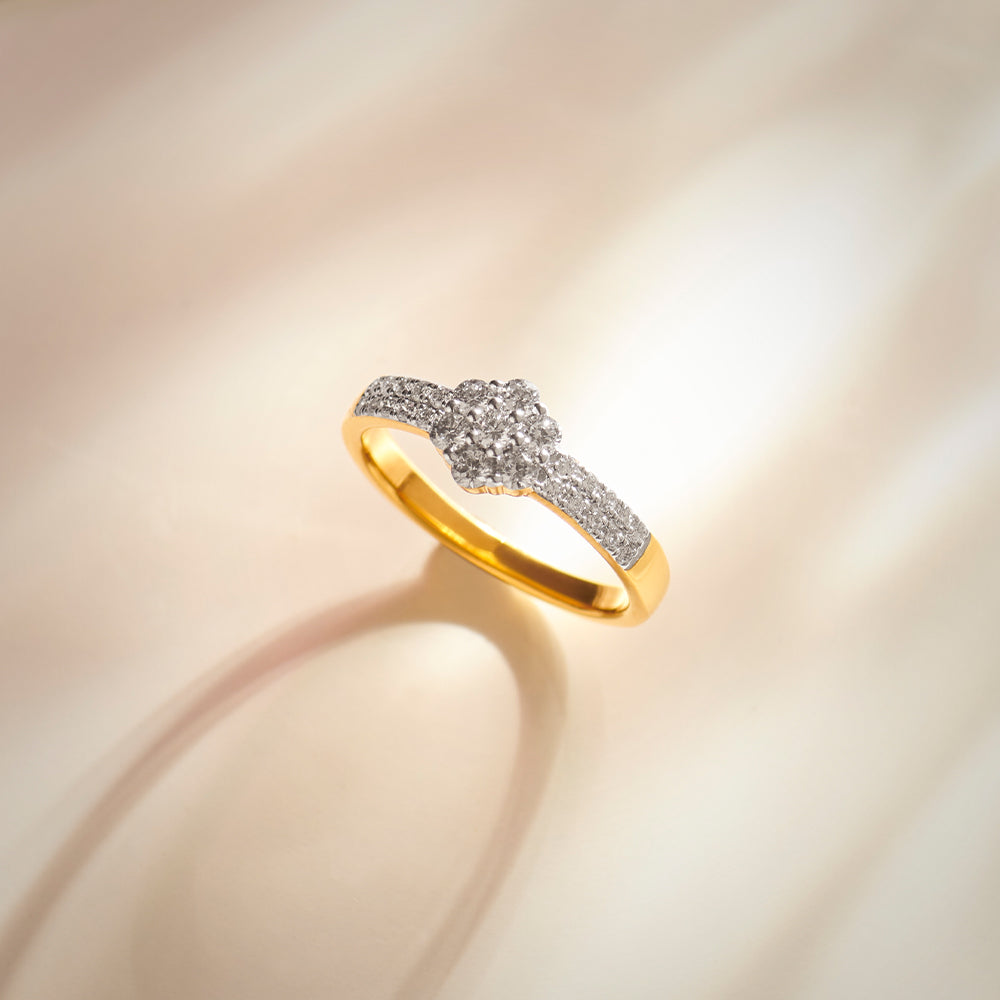 Floral Cluster Ring, 14K Solid Gold, 1/2 ct Lab Grown Diamond-1