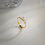 Square Solitaire Ring, 14K Gold Vermeil, 1/3 ct Lab Grown Diamond-1