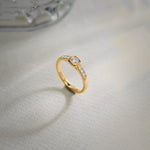 Square Solitaire Ring, 14K Solid Gold, 1/3 ct Lab Grown Diamond-1