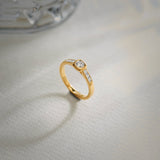 Square Solitaire Ring, 14K Solid Gold, 1/3 ct Lab Grown Diamond-1