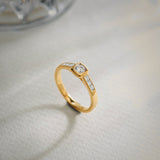 Square Solitaire Ring, 14K Gold Vermeil, 1/3 ct Lab Grown Diamond-6