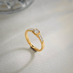 Square Solitaire Ring, 14K Solid Gold, 1/3 ct Lab Grown Diamond-6