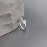Sleek Floral Ring, 10K Solid Gold, 1/5 ct Lab Grown Diamond-1
