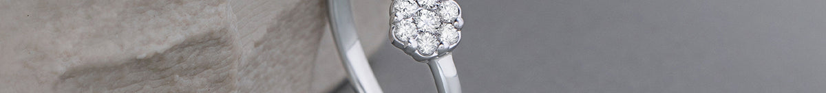 Sleek Floral Ring, 10K Solid Gold, 1/5 ct Lab Grown Diamond-1