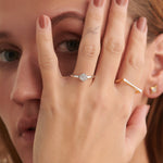 Sleek Floral Ring, 10K Solid Gold, 1/5 ct Lab Grown Diamond-2