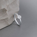 Sleek Floral Ring, 10K Solid Gold, 1/5 ct Lab Grown Diamond-3