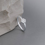 Sleek Floral Ring, 10K Solid Gold, 1/5 ct Lab Grown Diamond-3