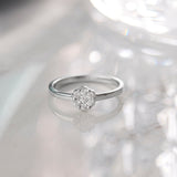 Sleek Floral Ring, 10K Solid Gold, 1/5 ct Lab Grown Diamond-4