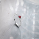 Created Ruby Sleek Diamond Ring, 14K Solid Gold, 1/4 ct Lab Grown Diamond-6
