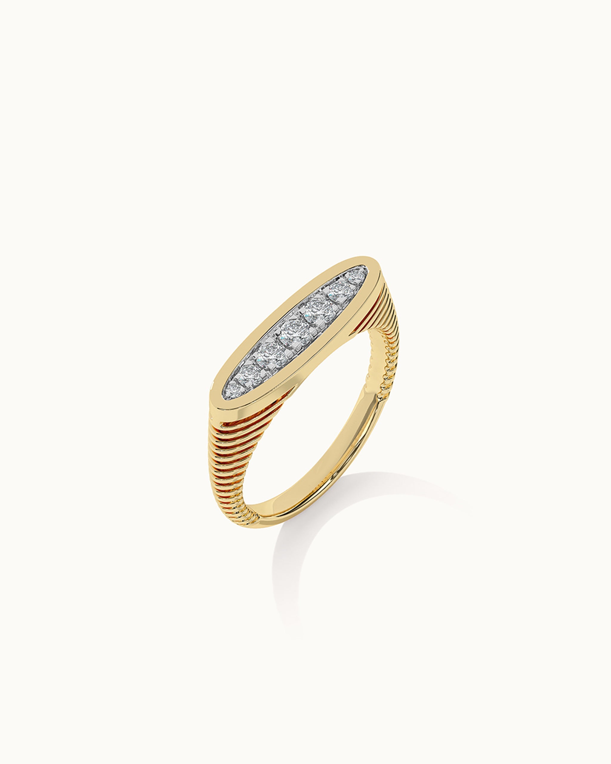 Fine Oval Diamond Band, 14K Solid Gold, 1/4 ct Lab Grown Diamond-9