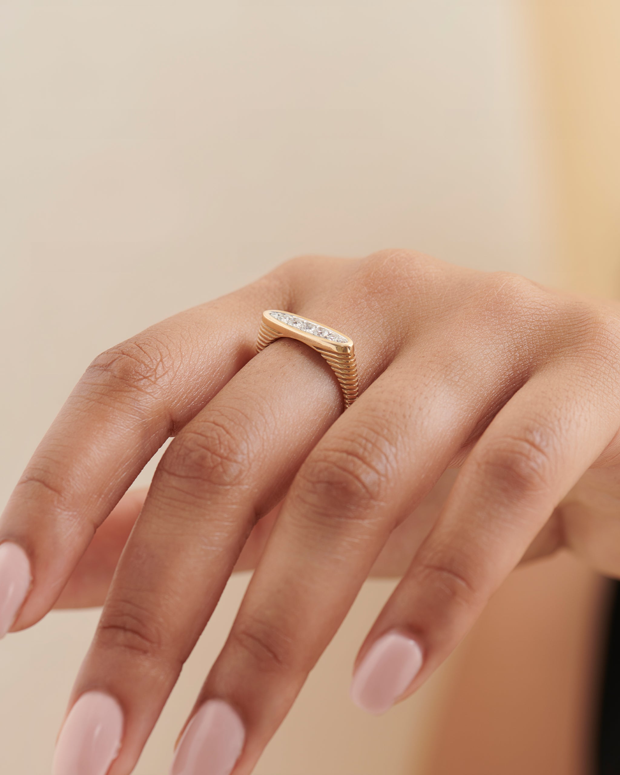Fine Oval Diamond Band, 14K Solid Gold, 1/4 ct Lab Grown Diamond-4