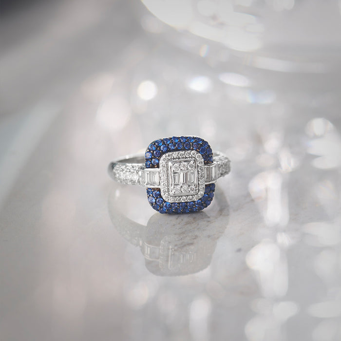Deco Diamond Ring, Sterling Silver, 1/2 ct Lab Grown Diamond-1
