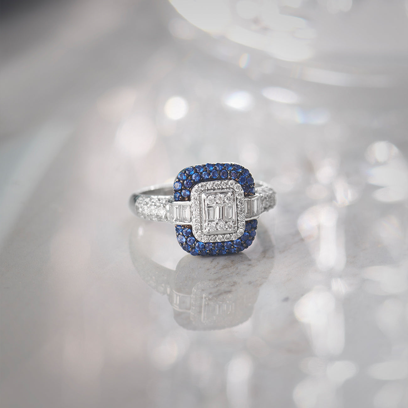 Deco Diamond Ring, 14K Solid Gold, 1/2 ct Lab Grown Diamond-1