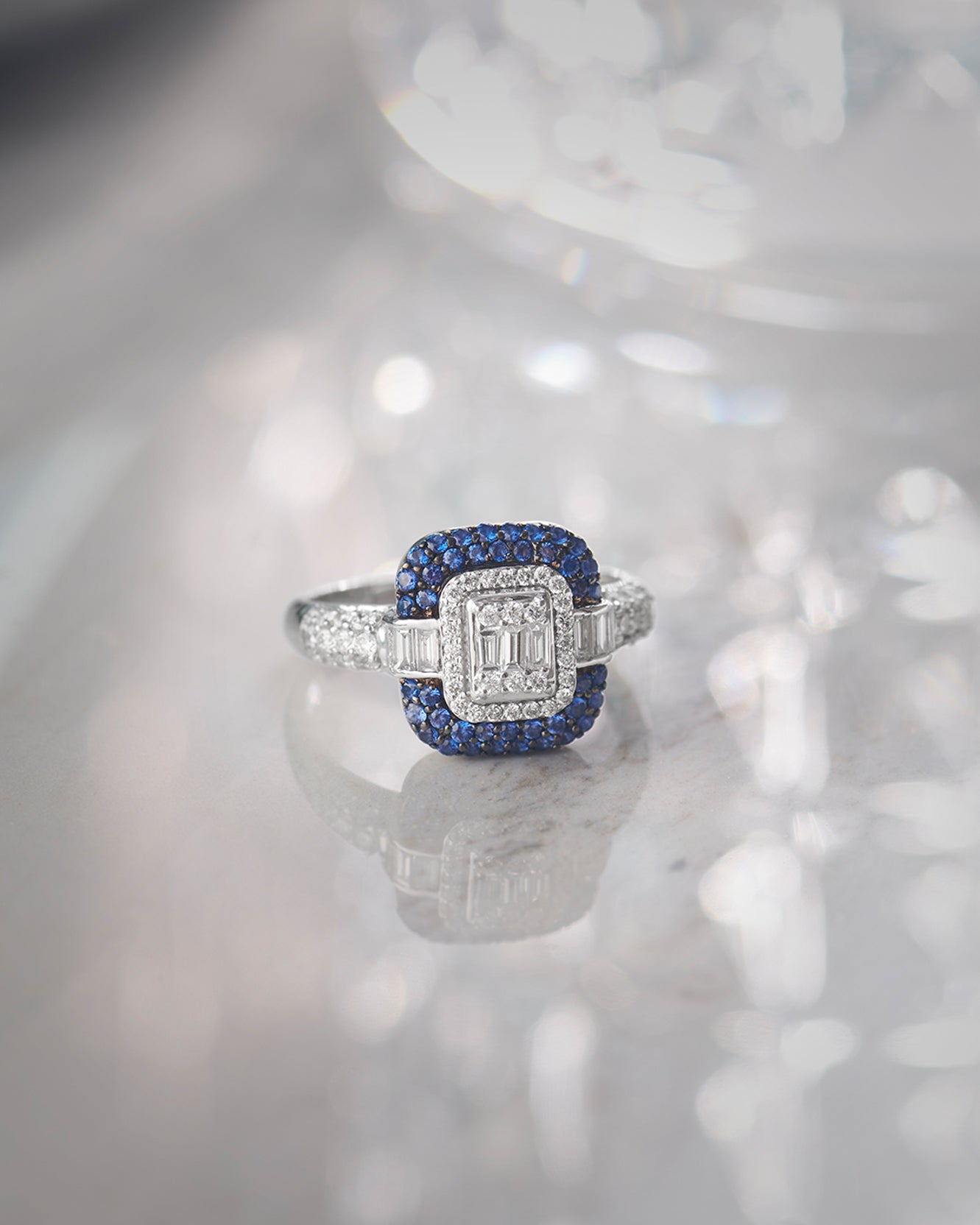 Deco Diamond Ring, Sterling Silver, 1/2 ct Lab Grown Diamond-5