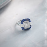 Deco Bold Ring, Sterling Silver, 1/2 ct Lab Grown Diamond-6