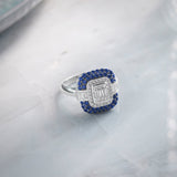 Deco Bold Ring, Sterling Silver, 1/2 ct Lab Grown Diamond-6